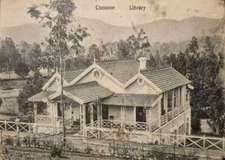 RARE POSTCARD  1900S, Coonoor Library  INDIA