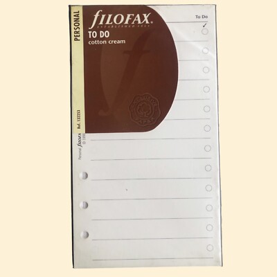 Filofax Ersatzteile Personal Cotton Cream To Do