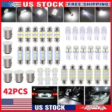 42PCS LED Car Interior Inside Light Dome Trunk Map License Plate Lamp Bulbs