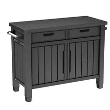 Keter Outdoor Grill Table, Buffet, Entertainment and Storage Cabinet w/ Drawers