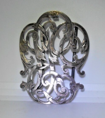 Antique Victorian Nouveau Sterling Silver Sash/Belt Buckle  display picture 1