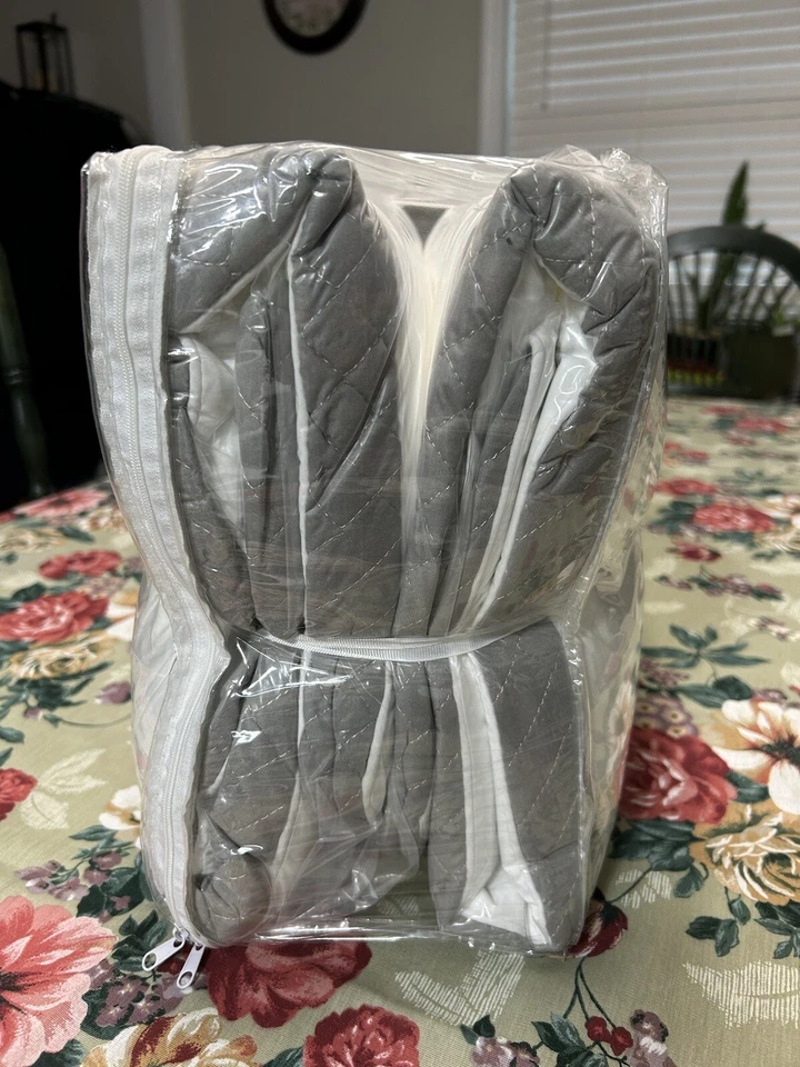 New King Pillow Set Of 2 Microfiber Gusset Oakias Grey - Image 3 of 3