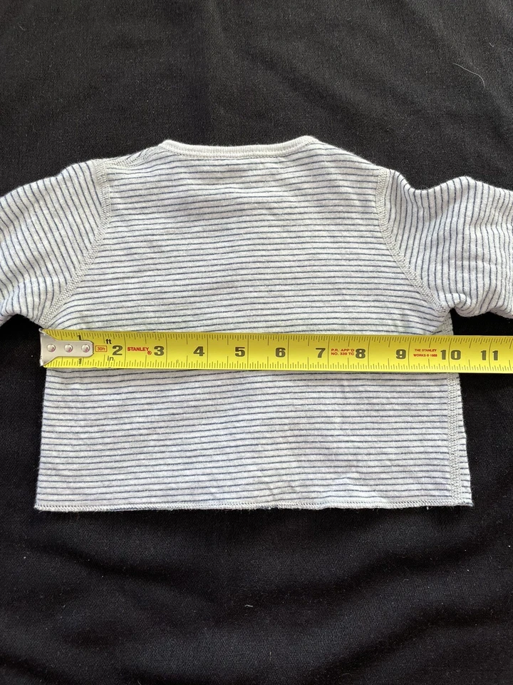 Petit Bateau EUC Grey/Black Stars/Stripes Cotton/Modal Snap Top & Pants-6Mos - Image 4 of 4