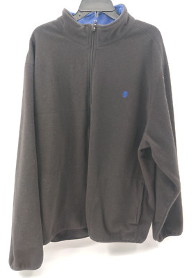 Izod Performance Advantage Men's Size 2XLT Black Full Zip Fleece Natural Stretch