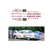 MONSTER MASH 1955 Chevy 1/64 scale decal fits AFX Tyco Lifelike Auto World