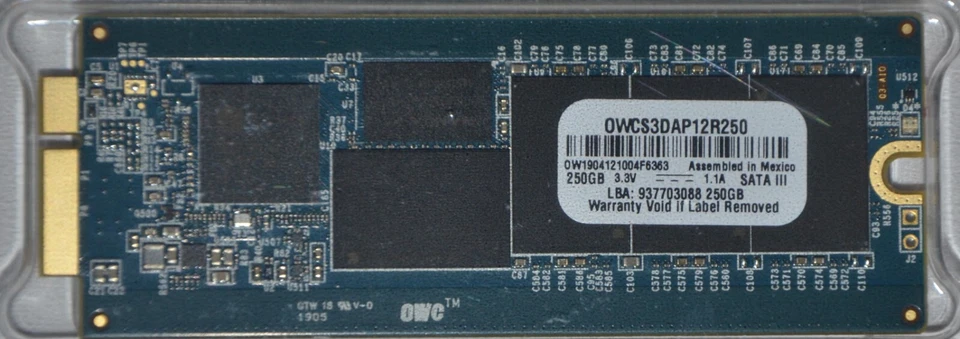 Aura Pro 250GB OWC 6G Solid State Drive OWCS3DAP12R250 Macbook Pro Air new - Image 2 of 3