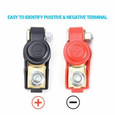 2 Car Battery Terminal Connector Top Post Positive Negative Heavy Duty Universal