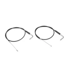 44 inch Stainless Steel Braided Throttle and Idle Cable Set fits Harley Davidson
