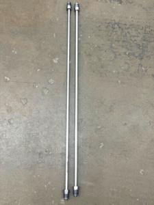 HIGH PRESSURE 3/8" NIPPLE ASSEMBLY W/ 1/2" GLAND 31" & 31 1/2" OAL LOT OF 2