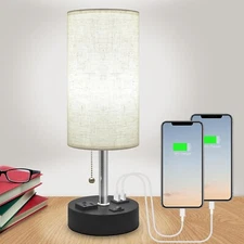 winshine Table Lamp for Bedroom, USB Bedside Lamp Nautral Daylight Modern Nights