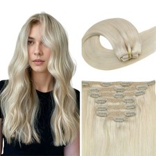 Sunny Hair CLIP-IN 14" Honey Moonlight Light Blonde Human Hair Extensions CP 60