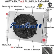 3 Row Aluminum Radiator + Shroud Fan For 2004-2009 Dodge Ram'1500 2500 3500 5.7L