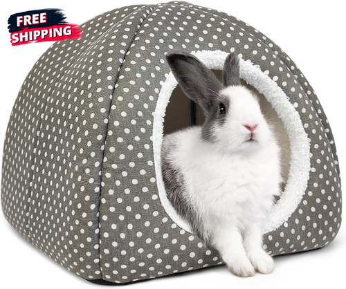 Rabbit Hideout Large Bunny Bed Washable Rabbit House and Hideout Fleece ...