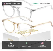 2 Pack Blue Light Glasses For Woman/Men Blue Retro Round Light Blocking Glasses