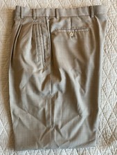 Zanella Made in Italy Vintage Pleat-Front Wool Crosshatch Jesse Trouser Size 36