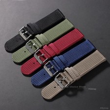 18mm 20mm 22mm 24mm Canvas Military Nylon Watch Strap Band