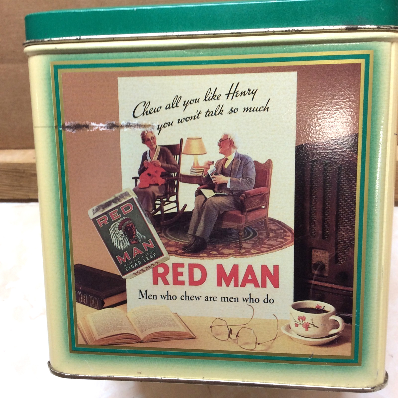 VINTAGE 1989 RED MAN TOBACCO COLLECTORS TIN  LIMITED EDITION         "READ INFO"