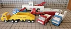 Lot 6 Vintage Tonka Pressed Steel Jeep Tow Dump Livestock Fire Fire Ladder Truck