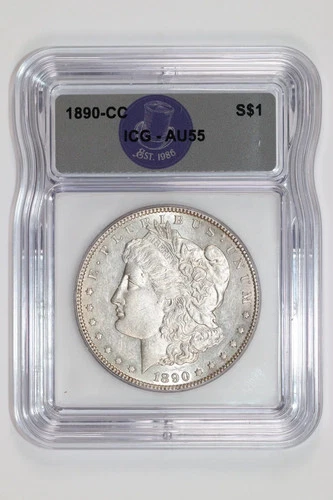 1890-CC MORGAN DOLLAR ICG AU55