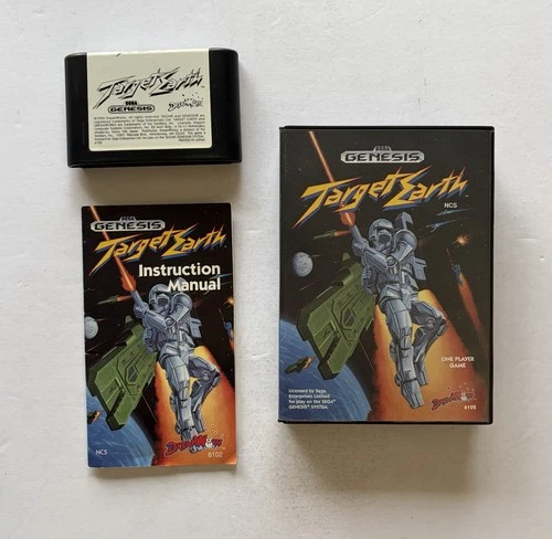 SEGA GENESIS “Target Earth” Works Great Box Manual 1990 DreamWorks !w