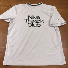 Nike Shirt Mens Large Gray Dri Fit Miler Running Short Sleeve Active Track Club