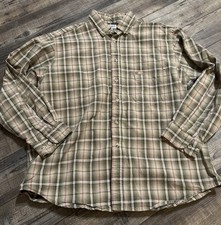 Carhartt Mens Plaid Heavyweight Pocket Button Down Shirt Sz L Tan Y2K VINTAGE