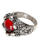Ring Mit Rotem Schmuckstein FüR Piraten & Gothic KostüMe