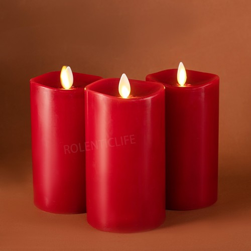 Battery Operated Taper Candles Luminara Burgundy Flameless Taper