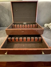 Pacific Silvercloth Mahogany Finish Sterling Silverware Set Flatware Box Chest