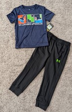 NWT UNDER ARMOUR Sports Athletic Shirt Jogger Pants Boys Size 4 Outfit