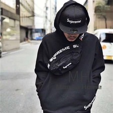 Borsa a tracolla Supreme nera in vita SS18 marsupio da viaggio con logo