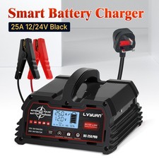 25A Smart Battery Charger 12V/24V w/Pulse Repair Car Truck Lead-Acid 12V LiFePO4