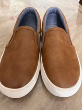 Cat And Jack Brown Slip On Sneakers Shoes Boy s Youth Size 2