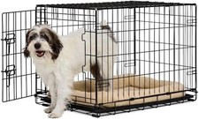 1-Door Dog Crate Medium 30" L X 19.3" W X 21.4" H Black: with Handles