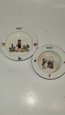 Vintage Pair Czechoslovakian Baby Feeding Bowls
