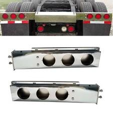 Chrome 2.5" 2-1/2  Pair Straight Bolt Pattern Spring Loaded Mud Flap Hangers