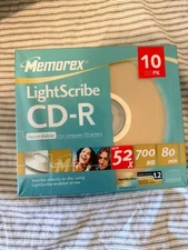 MEMOREX LIGHTSCRIBE CD-R RECORDABLE MEDIA 52x 700mb 80min 10 PACK - New / Sealed