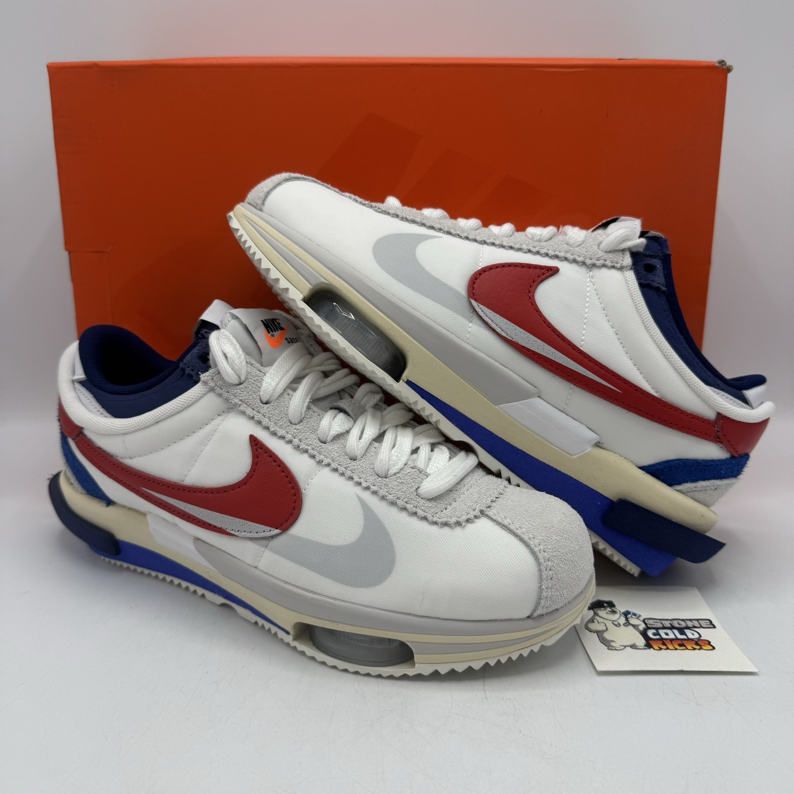 SACAI X NIKE Nike x Sacai Cortez SP OG bianco rosso blu DQ0581 100 taglia 6