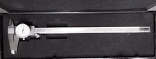 12" Dial Caliper-White Face-Shock Proof-Stainless Hardened  O010