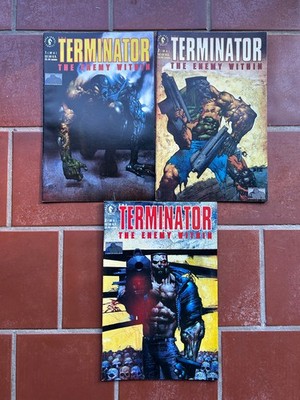 1991 Dark Horse Comics Terminator The Enemy Within #1, 2, 3 Simon Bisley covers