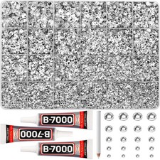 31000Pcs Silver Clear Rhinestones Gems Bedazzling Bedazzler Kit, Crystal Beda...