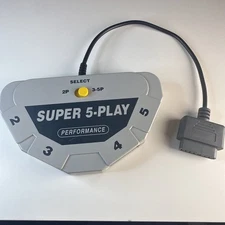 Performance Super Nintendo SNES Super 5-Play Controller Multi-Tap Adapter