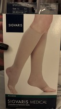 Sigvaris 972CLLO99 LL 20-30 mmHg Open Toe Knee High Compression Black VTG