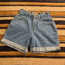 Vintage Womens Shorts Denim Jean Cuffed High Rise EXP by Express Y2k 90s Sz 1/2