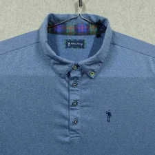 William Murray Shirt Mens Large Blue Heather Polo Wicking Performance Golf