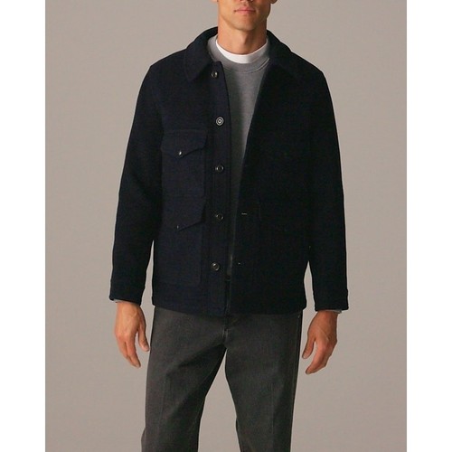 J. Crew Cruiser Jacket in Double-Faced Wool Blend Dark Navy Size M NWT - Picture 1 of 13