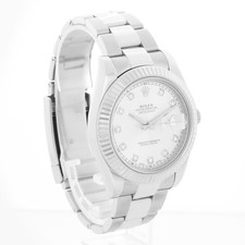 Rolex Datejust II 116334 Steel & White Gold Bezel Silver Diamond Dial 41mm Watch 3