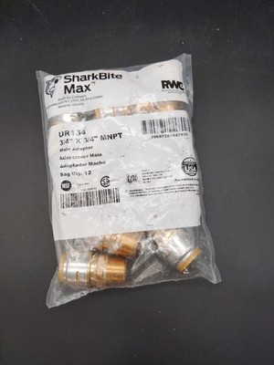 Lot of 12 SharkBite Max 3/4'' x 3/4'' MNPT Male Adapter Push To Connect UR134 