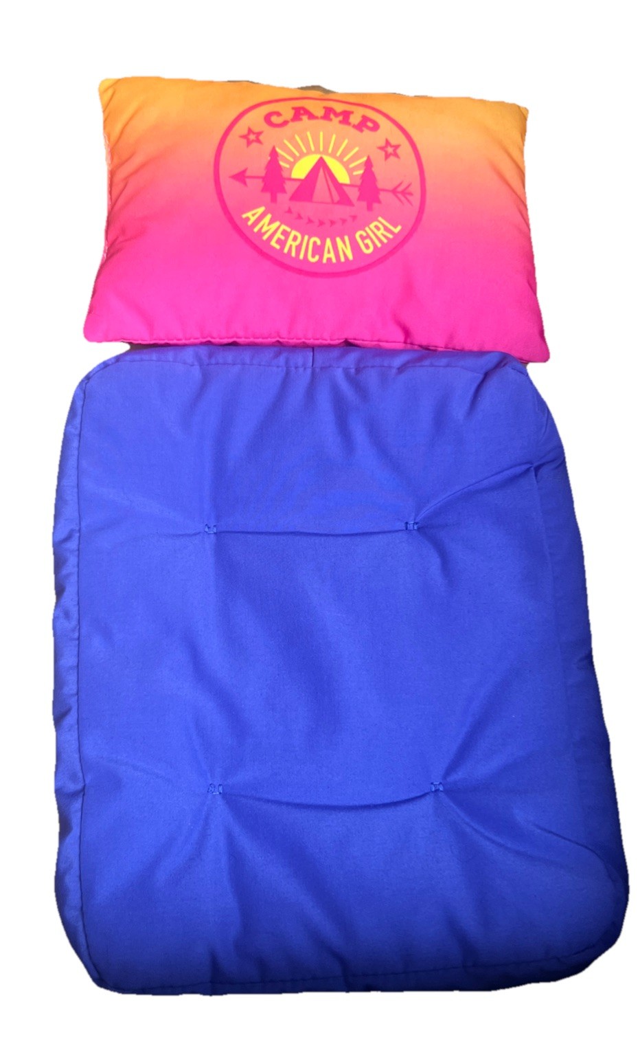 American Girl Doll Furniture Lot with Hombre Pillow and Purple Mattress