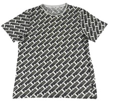 T-shirt Puma uomo stampa logo all over nera bianca manica corta US Large Tag ...